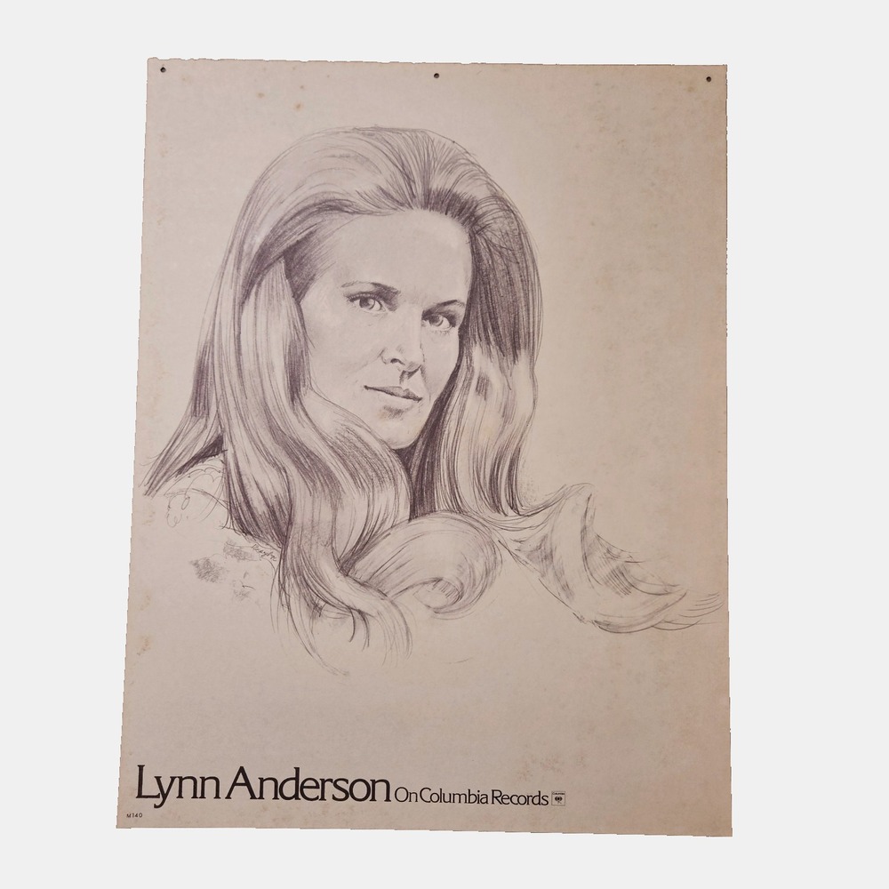 Lynn Anderson / Bob Luman VTG 1976 Boegel Sketch Art Promo Poster 17x22 Columbia